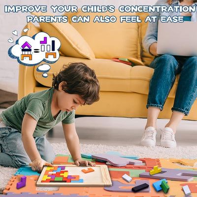 🧠 Kids Wooden Russian Blocks Puzzle Game
