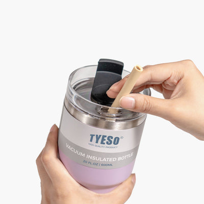 TYESO Stainless Steel Insulated Tumbler with Straw
